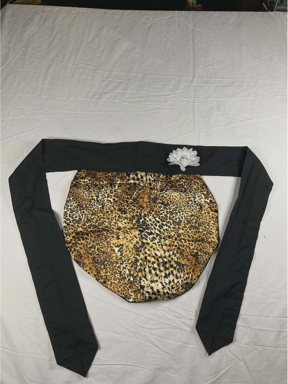 Vintage Leopard Print Hostess Apron w/ Long Ties
